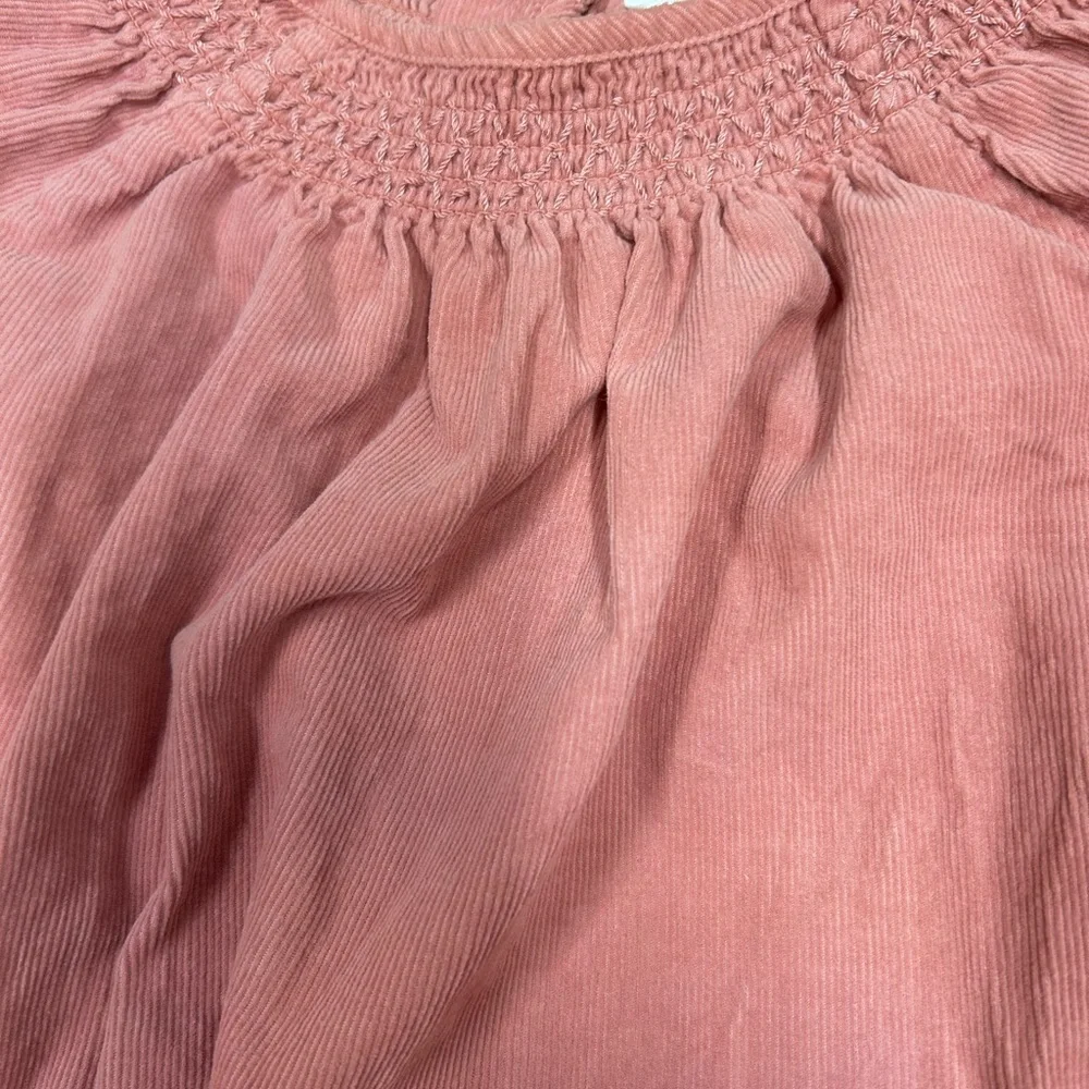 Ralph Lauren Pink Smocked Corduroy A-Line Dress
